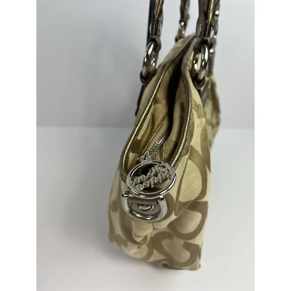 Coach Poppy Champagne Rocker Gold Tote Bag Shoulder Bag Crossbody 16296P